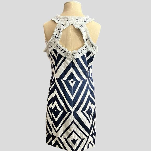 Taylor Fully Lined Fringe Dress / SZ: 8 - Picture 6 of 9